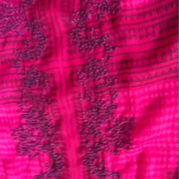 Lucky Brand Halter Neck Sheer Overlay Embroidered Multi-Pattern Pink Tank - M - Picture 2 of 10